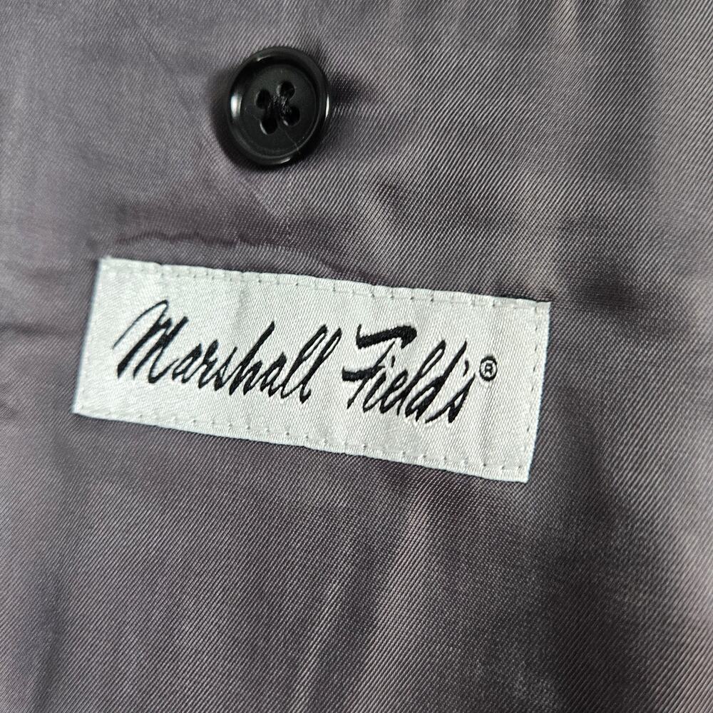 Marshall Fields Mens 42L Blazer Silk Wool Houndstooth Sport Coat Black Ivory - Picture 11 of 11